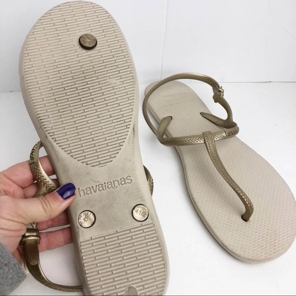 Havaianas gold tan tstrap thong flat sandal - Picture 3 of 4